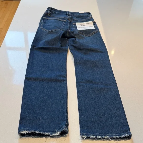 🆕 Good American Good Legs Dark Blue Straight Leg Jeans, Size 00-24